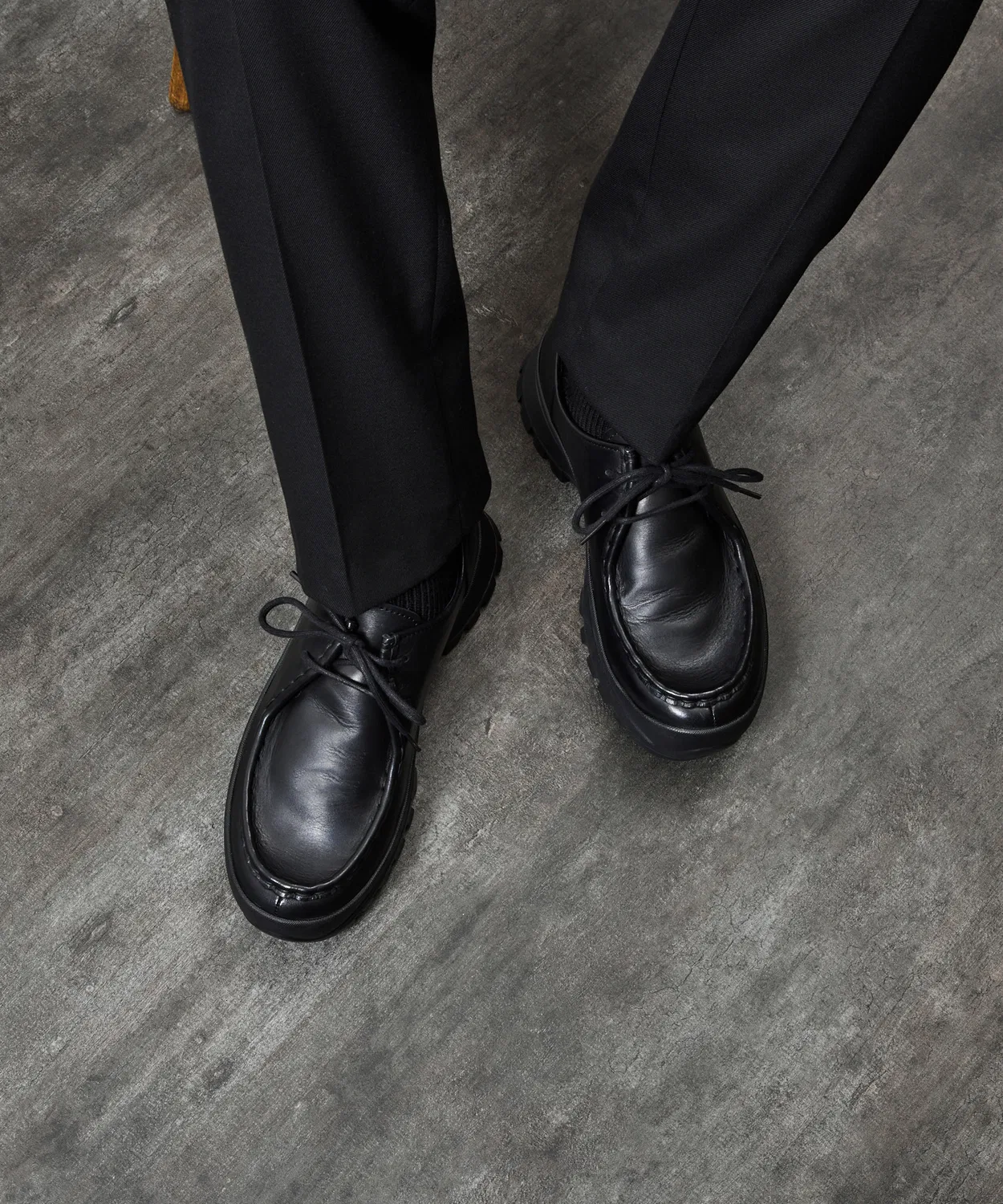 Ботинки тирольские PADRONE на подошве Vibram, из стеариновой кожи, черные — фото 2