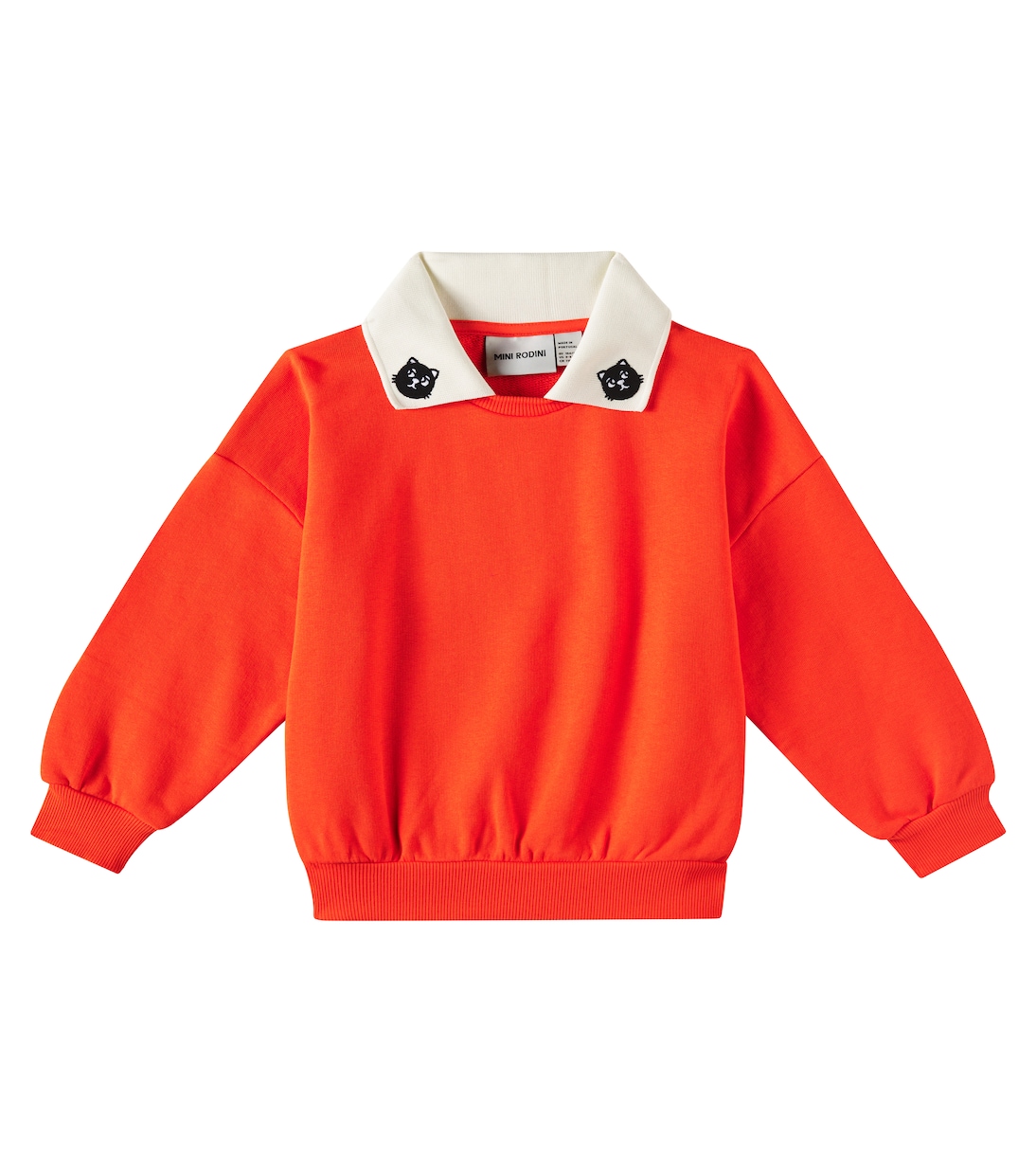 

Хлопковая толстовка с вышитыми котами Mini Rodini, красный