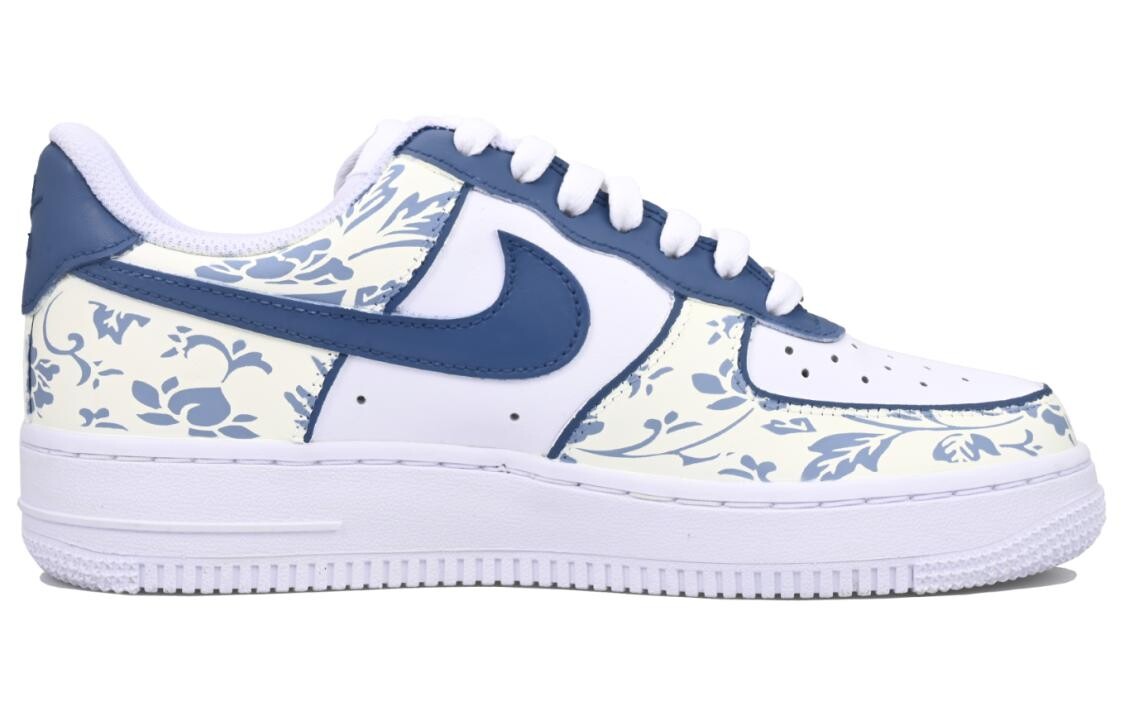 

Кроссовки для скейтбординга Air Force 1 женские, низкие, бежевый/синий Nike