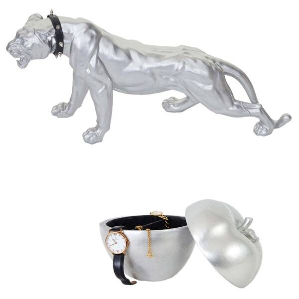 

Декоративная фигурка HWC Leopard Apfel (2 шт), серебряный