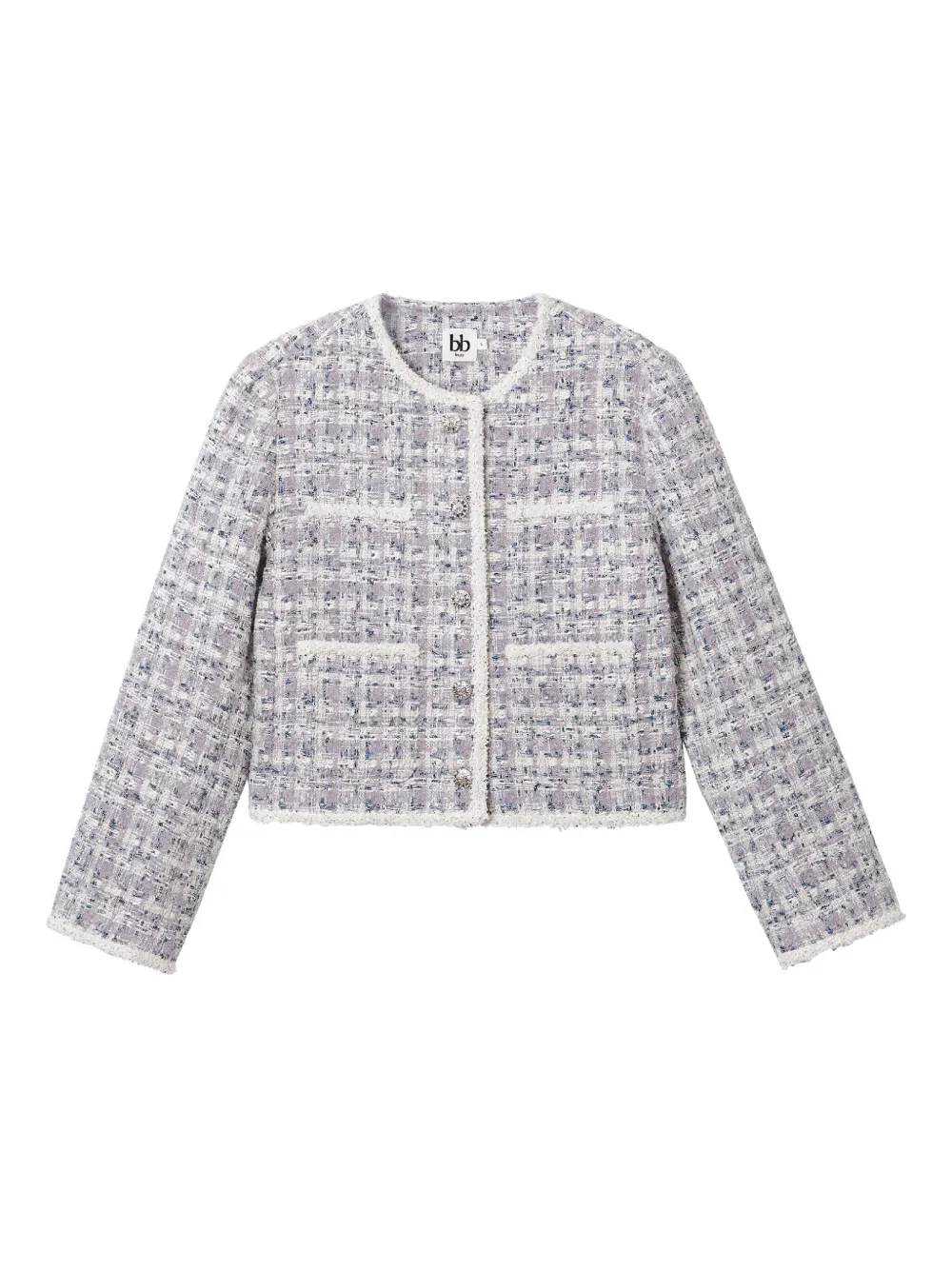 

Твидовый жакет с бахромой b+ab, фиолетовый