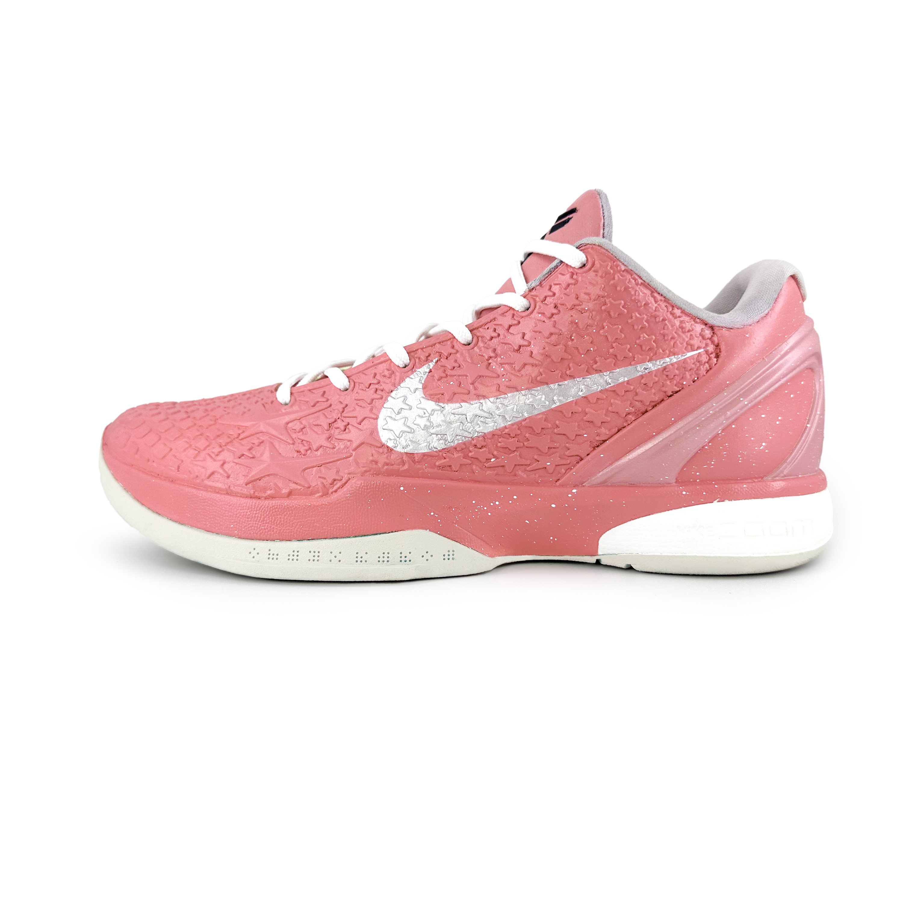 

Nike Баскетбольные кроссовки Zoom Kobe 6 с амортизацией, износостойкие, низкие, мужские, розовые, серебристые