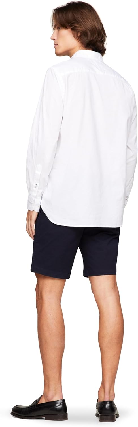 Мужские рубашки Tommy Hilfiger Poplin с длинным рукавом, классического кроя, застегивающиеся на пуговицы, также доступны в размерах для больших и высоких размеров., White — фото 4