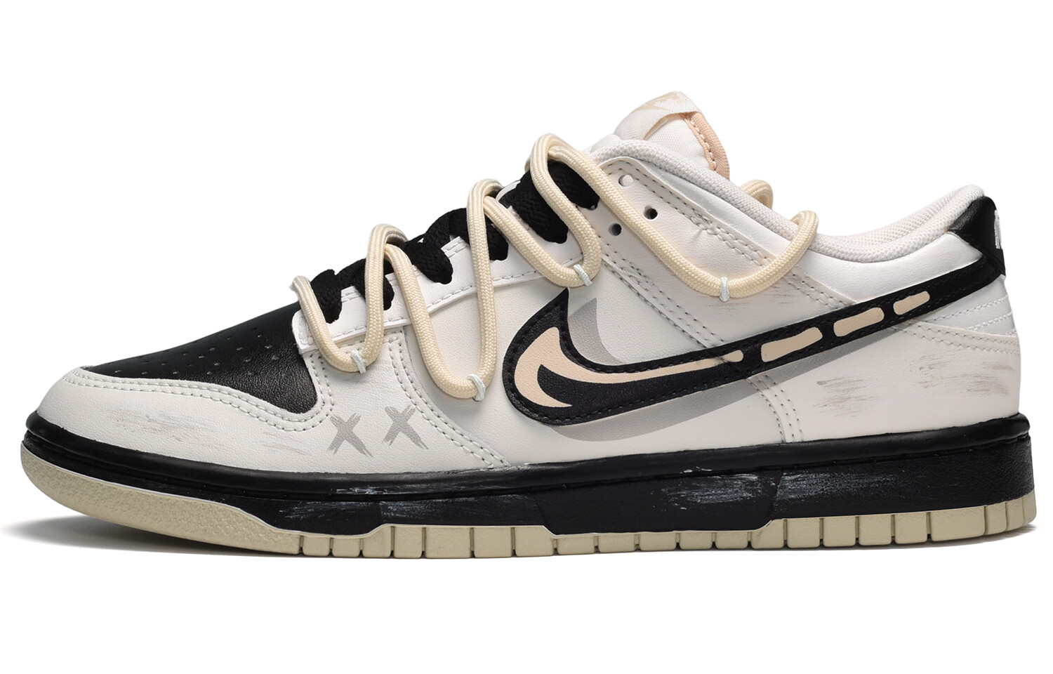 

Кроссовки Nike Dunk Skateboard Shoes Men Low-Top Beige Black