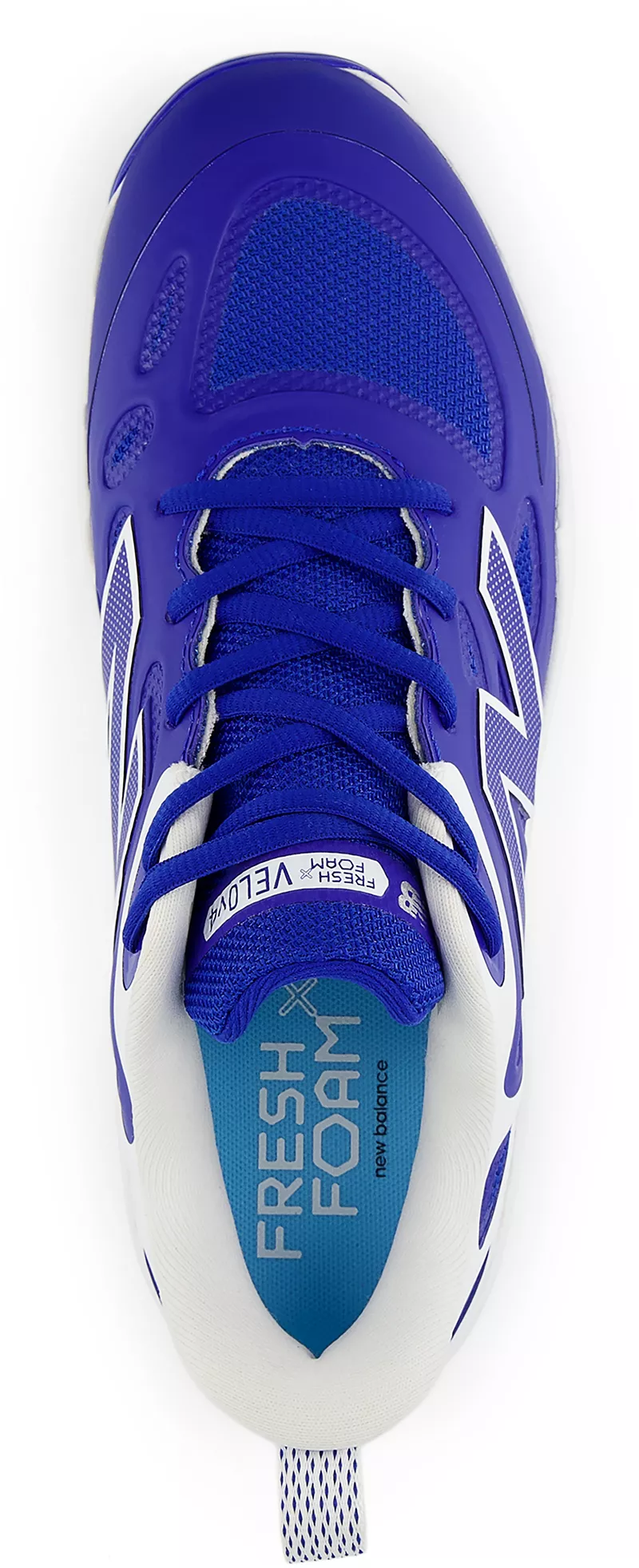 Женские формованные бутсы для софтбола New Balance Fresh Foam X VELO v4, цвет Royal/White — фото 2