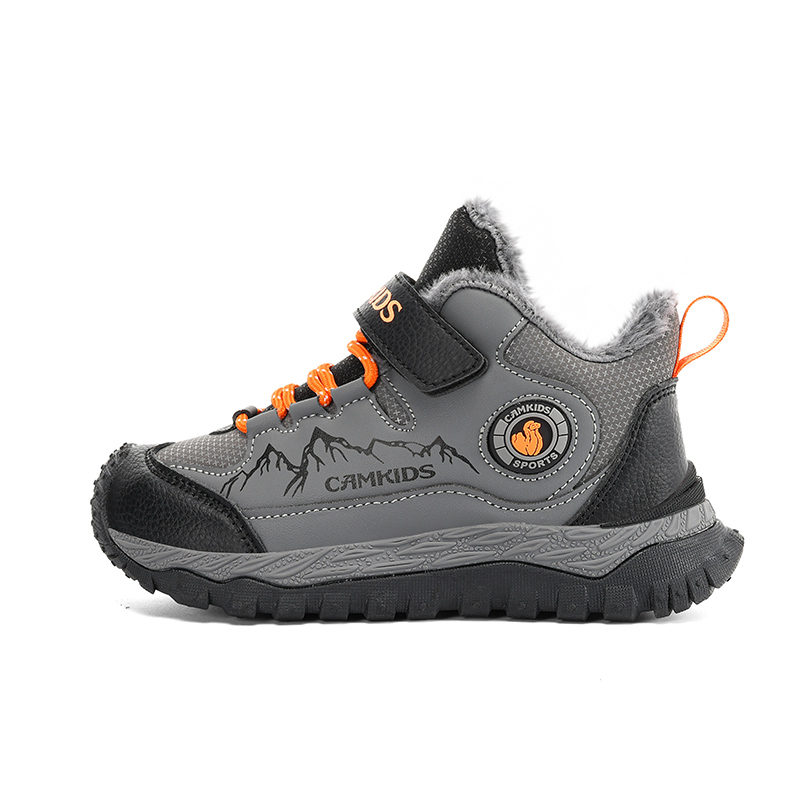 

Кроссовки Slip Resistant Anti Kick Waterproof Thermal High top Kids' Outdoor Shoes Kids' CAMKIDS, черный/серый