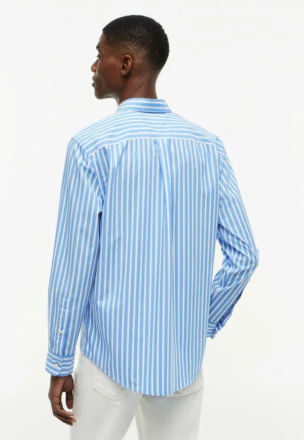 Рубашка Tommy Hilfiger Flex poplin seasonal stripe sht seasonal pattern shirt, синяя полоска — фото 3