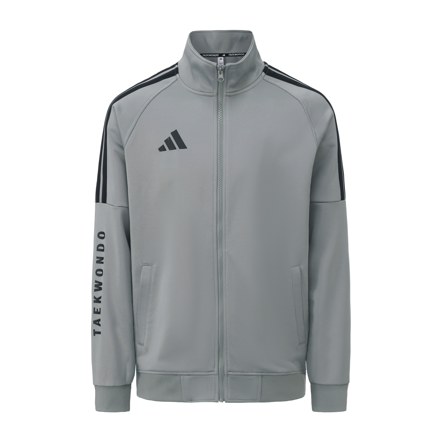 3 Stripes Casual Sportswear Unisex Adidas, серый set (stand collar top+straight-leg pants) — фото 3