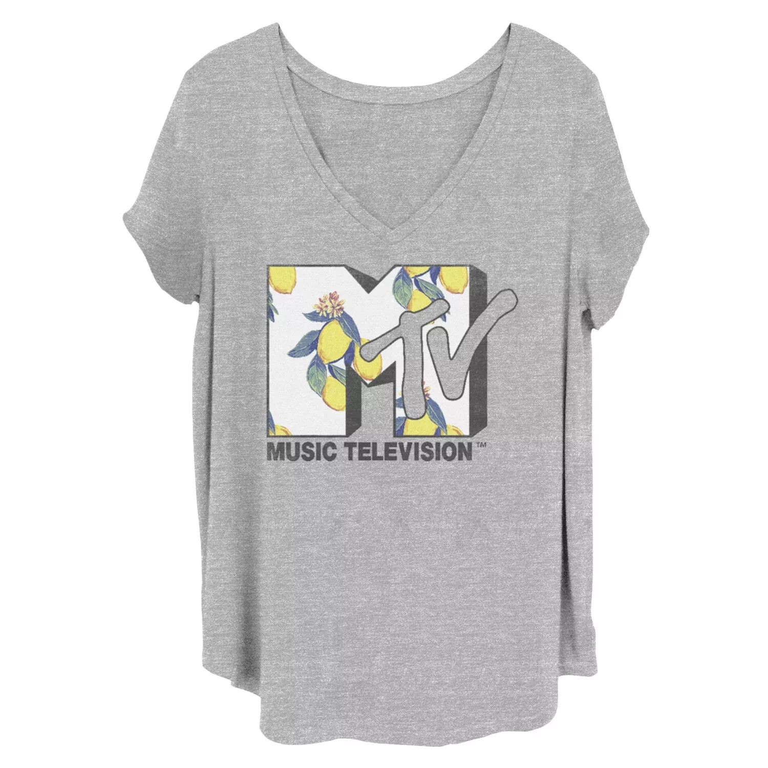 Футболка лимонного цвета для юниоров больших размеров MTV Music Television Licensed Character