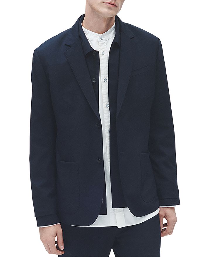 

Прямой пиджак из смеси шерсти rag & bone, синий