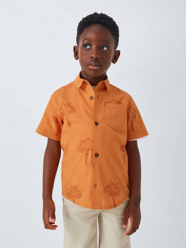 

Детская футболка с пальмами с коротким рукавом John Lewis, Orange