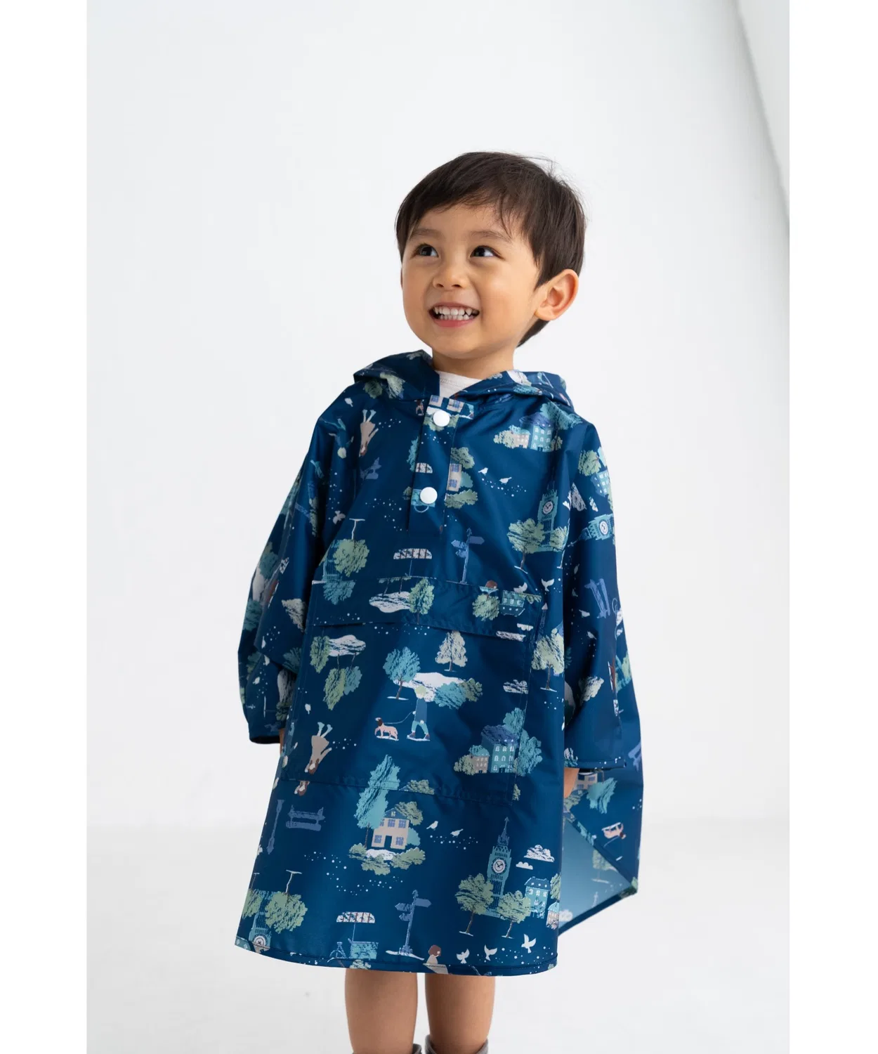 Пончо детское Town Poncho бренд Town Poncho, на молнии, цвет тёмно-синий — фото 4