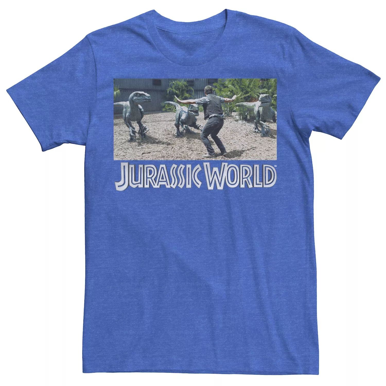 

Мужская спортивная футболка с рисунком Jurassic World Owen Raptor Pack Licensed Character