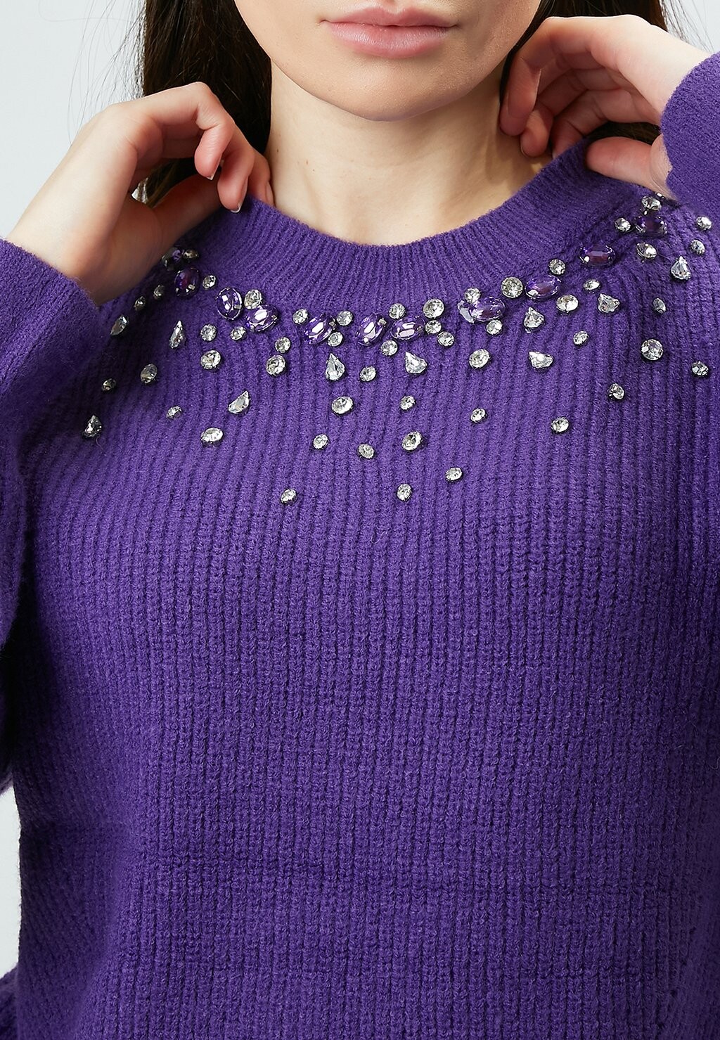

Джемпер EMBELLISHED CHUNKY KNIT INFLUENCER, фиолетовый