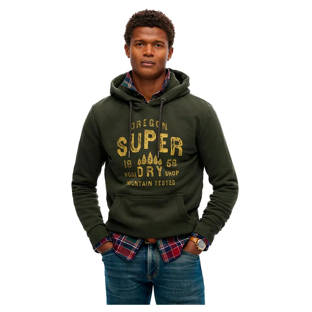 

Худи Superdry Work Shop, зеленый