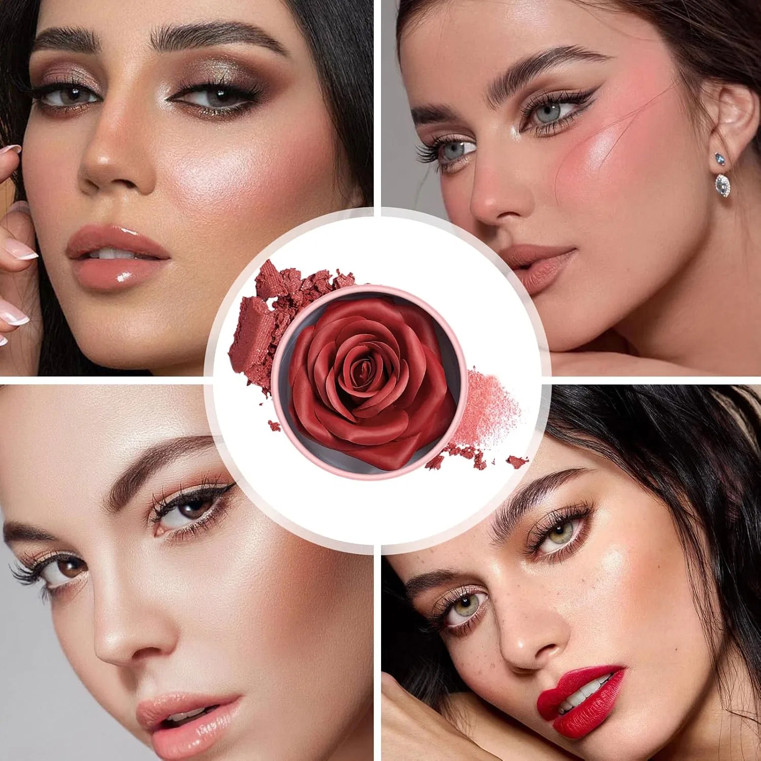 Румяна с кистью Cheek Blush, Natural Brush, 3D Petal, бесцветные — фото 4