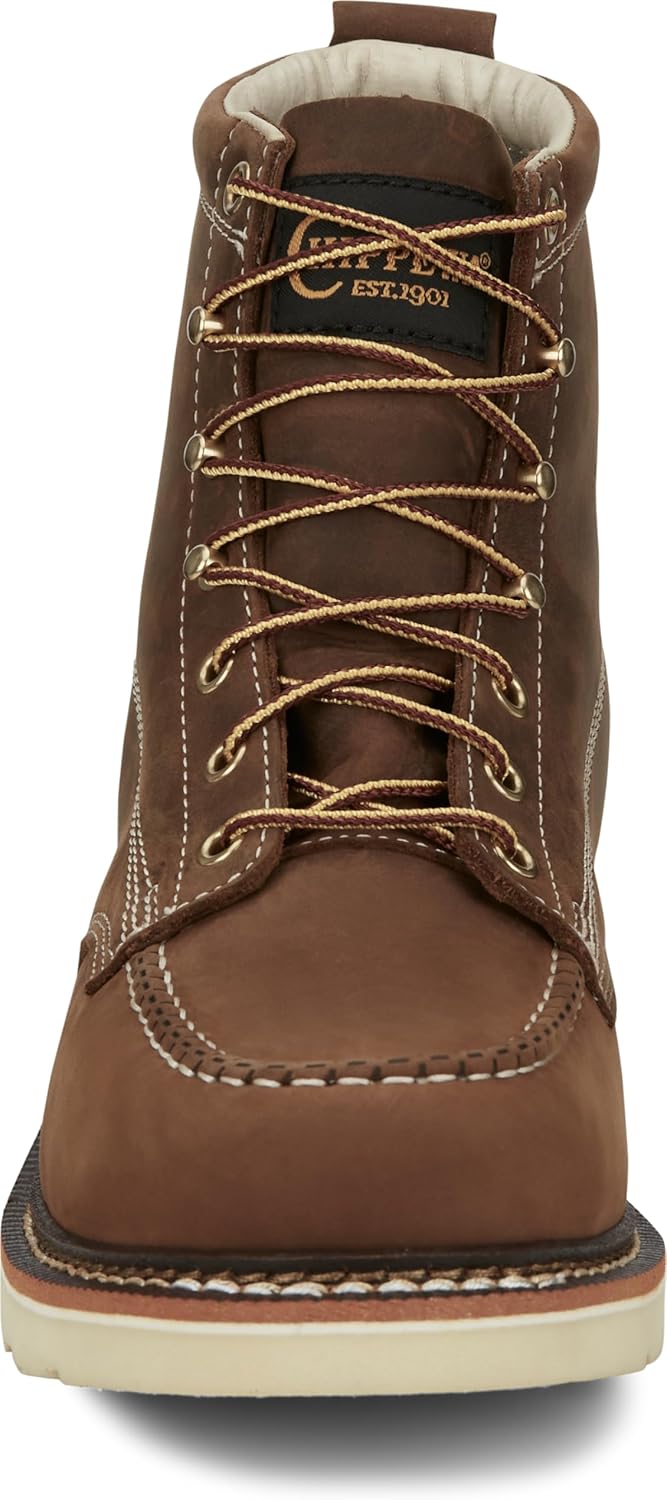 Ботинки мужские Chippewa Men's Edge Walker 6 с шнуровкой и клиновидной подошвой, Hickory - Soft Toe — фото 4
