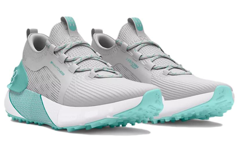 Фантом Женские Серо-Зеленые Низкие Гольф Кроссовки Износостойкие Under Armour — фото 3