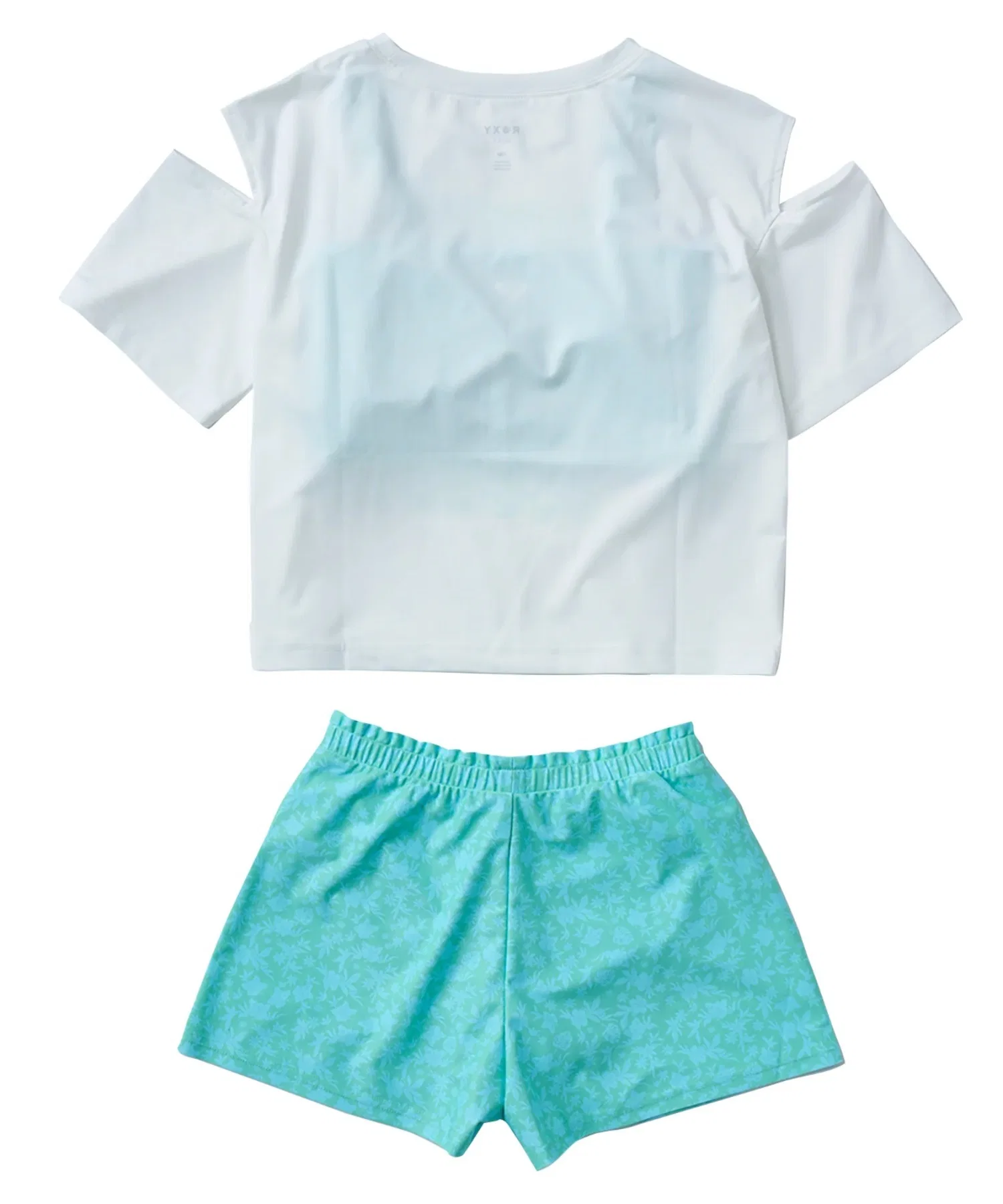 Комплект из трех предметов: футболка-рашгард MINI LA VIE / Roxy Kids, топ-бандо и кюлоты с эластичным поясом. — фото 3