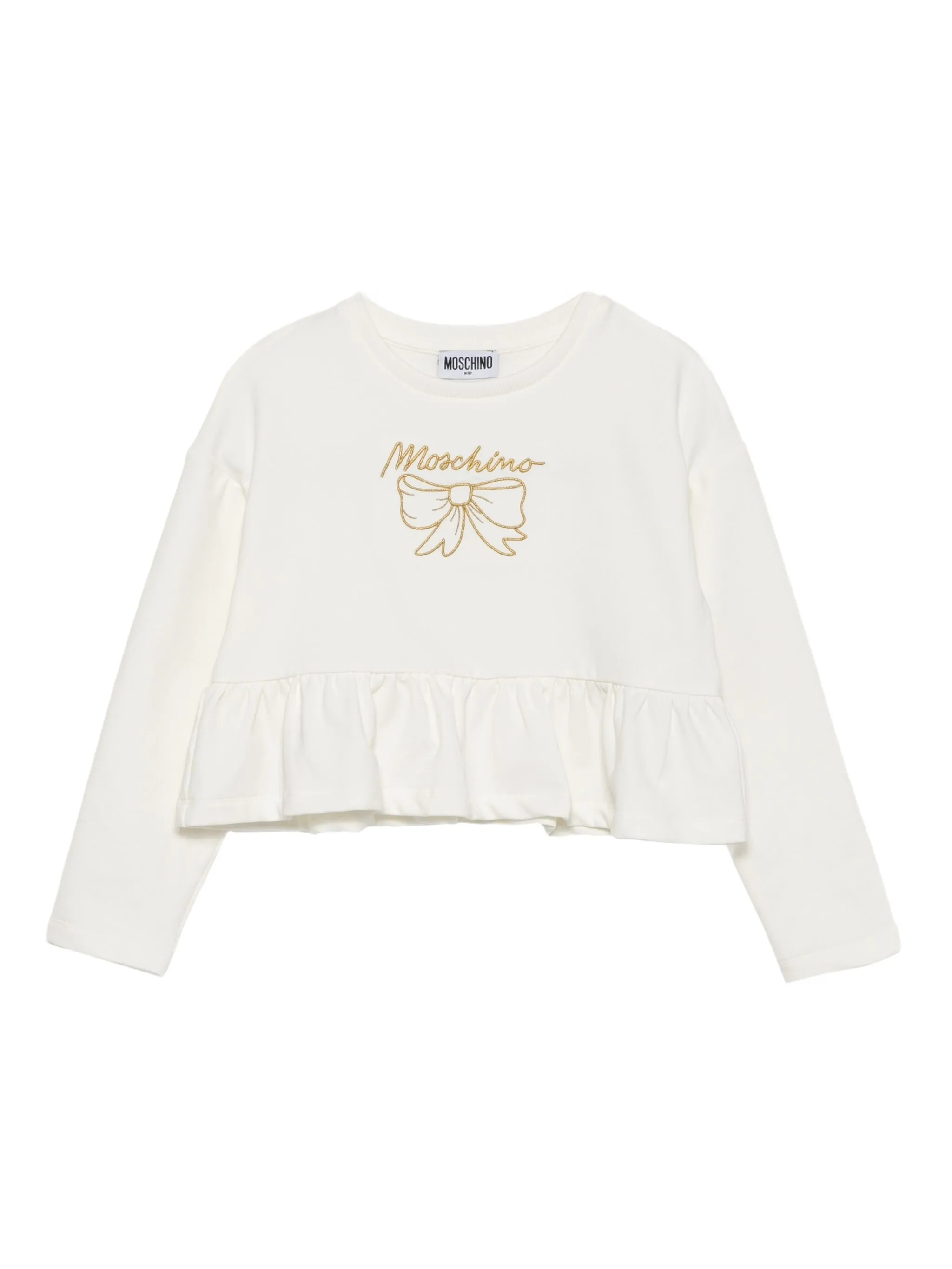 

Блузка с вышитым логотипом Moschino Kids, белый