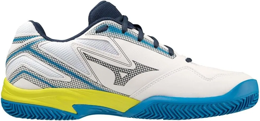 Теннисные кроссовки Mizuno Unisex Break Shot 4 CC, Wht Drsblue Sspring — фото 3