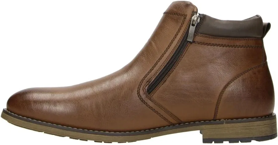 Fitters Footwear That Fits Мужские ботильоны Fitters Luke, теплые, на подкладке, больших размеров, на молнии, черные и коньячные / Мужская обувь больших размеров Luke, размеры 11 13 14 15 14 16 14 16 1 — фото 4