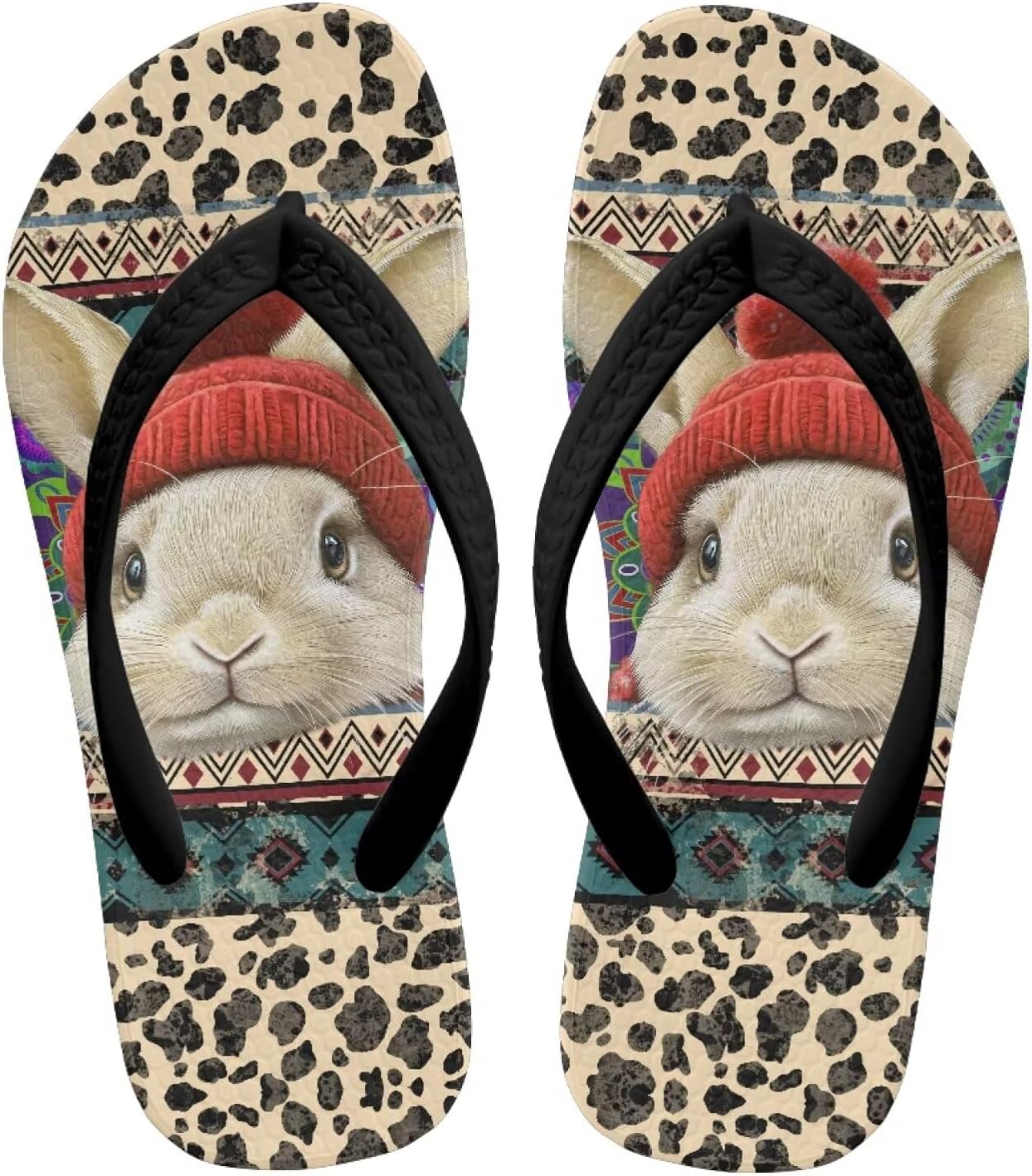 

Детские сандалии с милыми животными, летние босоножки с нескользящей подошвой, для бассейна, дышащие, для душа, спортивные шлепанцы Chririnla, Leopard Cute Rabbit