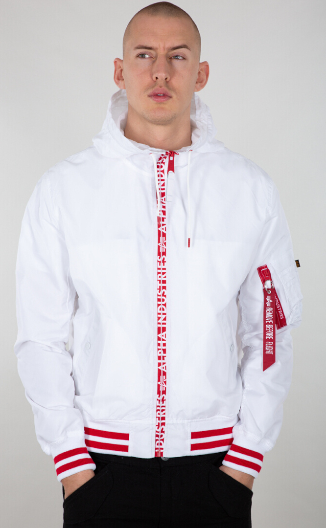 

Куртка Alpha Industries MA-1 LW Hooded PZ Jacket, белый