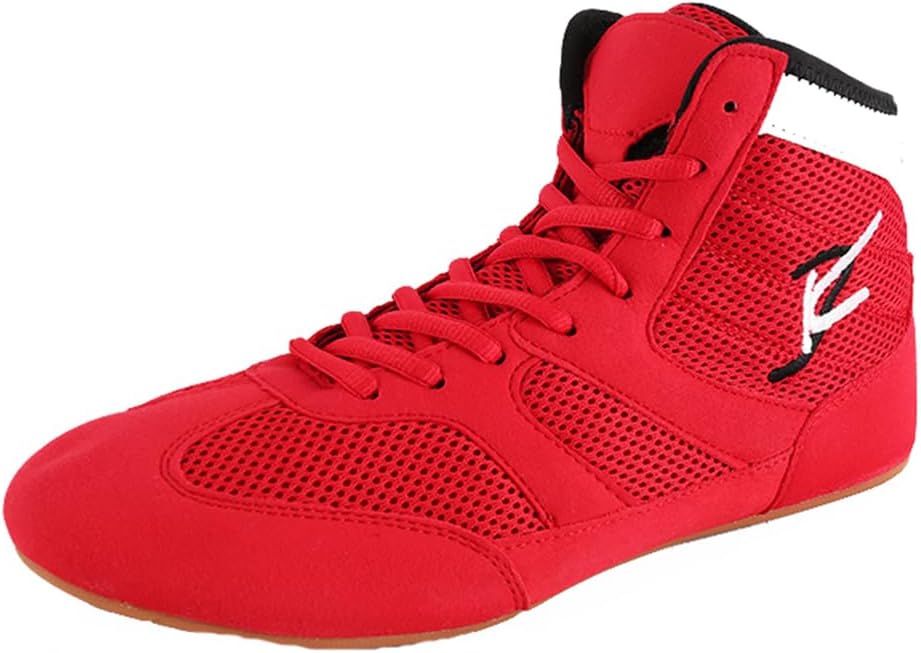 

Борцовки, боксерские ботинки с резиновой подошвой, спортивная обувь для боевых тренировок для мужчин, женщин и детей Ybberik, красный