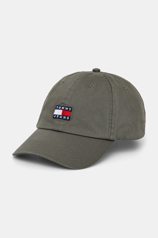 

Хлопковая кепка с козырьком Tommy Jeans, зеленый