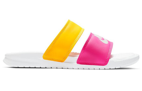 Тапочки benassi duo ultra slide 'metallic summit white' Nike, желтый — фото 2