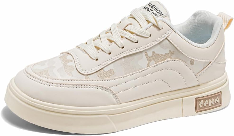 

Мужские модные кеды VAXAV с низким верхом из искусственной кожи для скейтборда, прогулок и вождения, бежевый