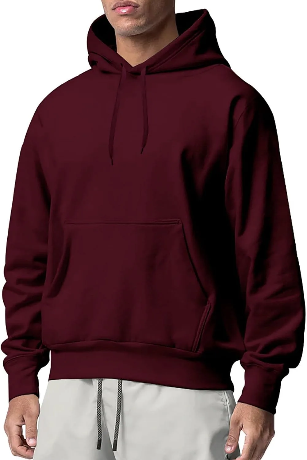 

Мужской худи с флисовой подкладкой, оверсайз, с капюшоном и карманами OTSANT