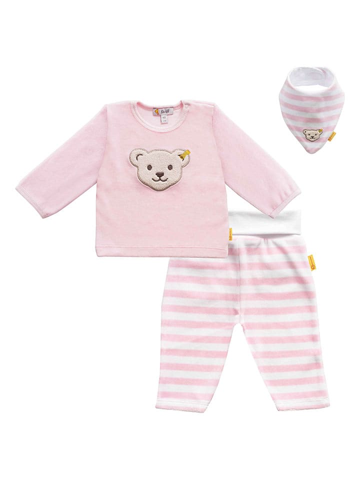 

Рубашка с длинным рукавом Steiff, розовый/белый