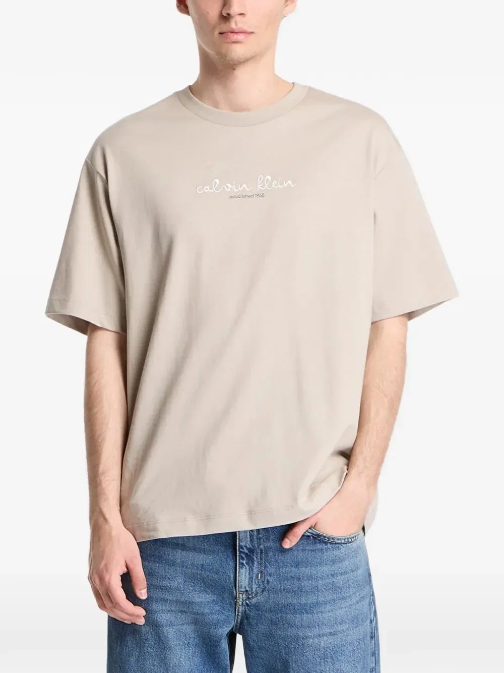Футболка с логотипом Calvin Klein, нейтральный