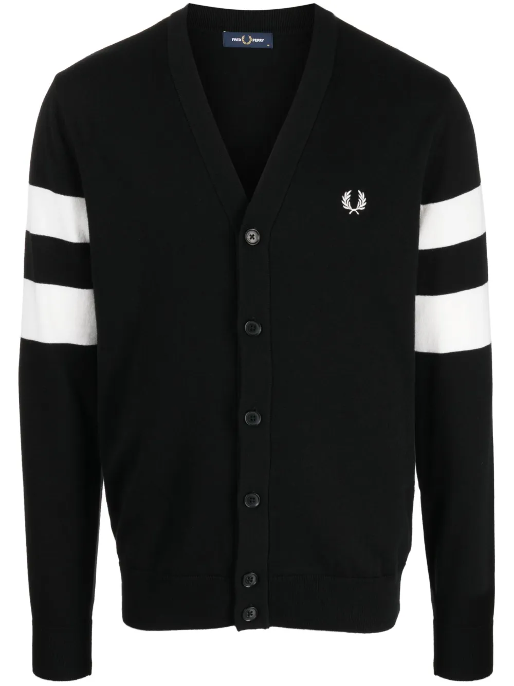 

Кардиган на пуговицах с вышитым логотипом Fred Perry, черный