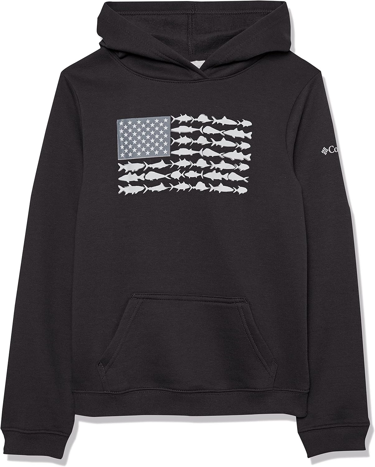 Толстовка Columbia с капюшоном унисекс-детская Pfg Fish Flag, Black/Cool Grey