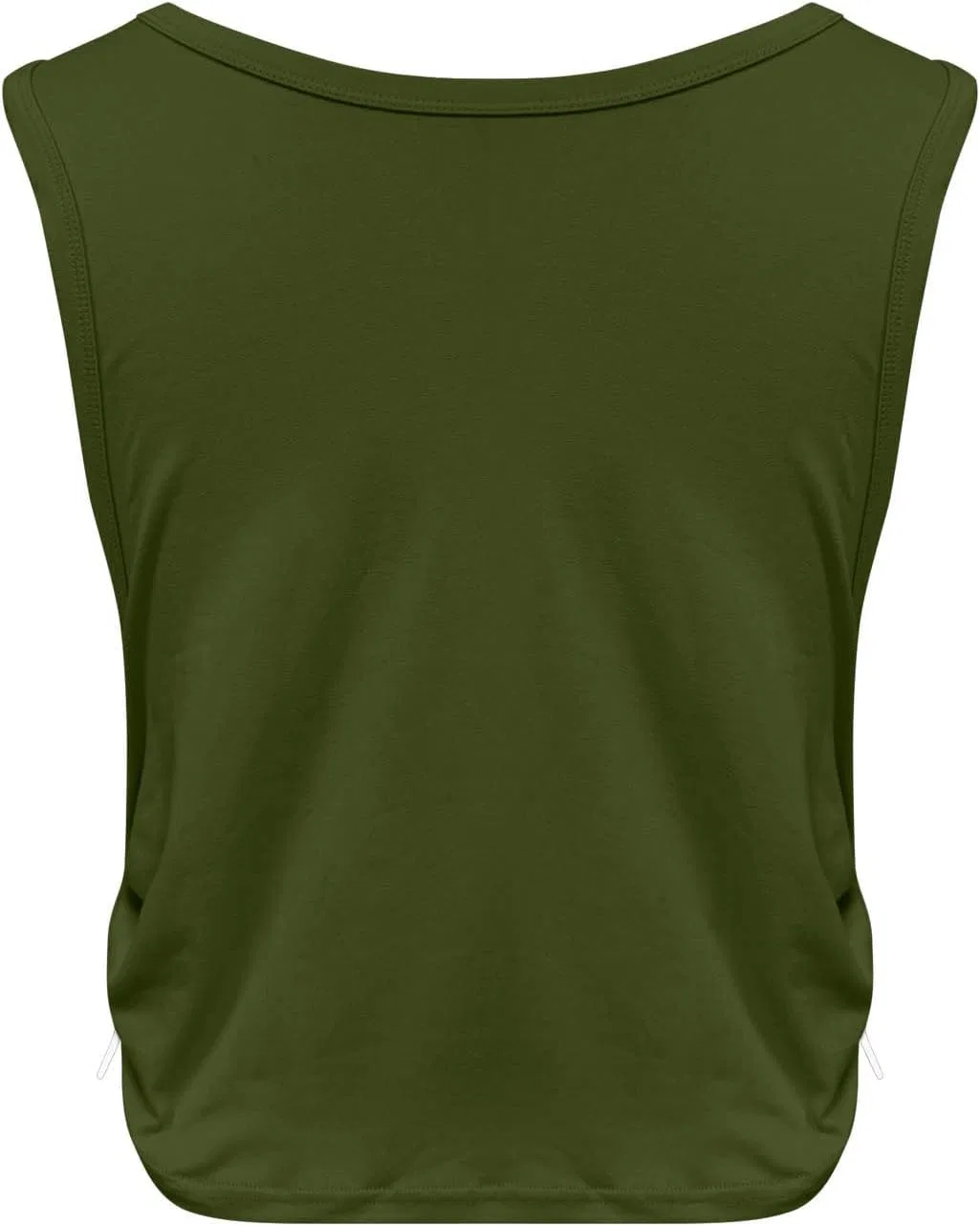 Женский топ для тренировок с разрезом на спине, Quick Dry, Army Green — фото 4