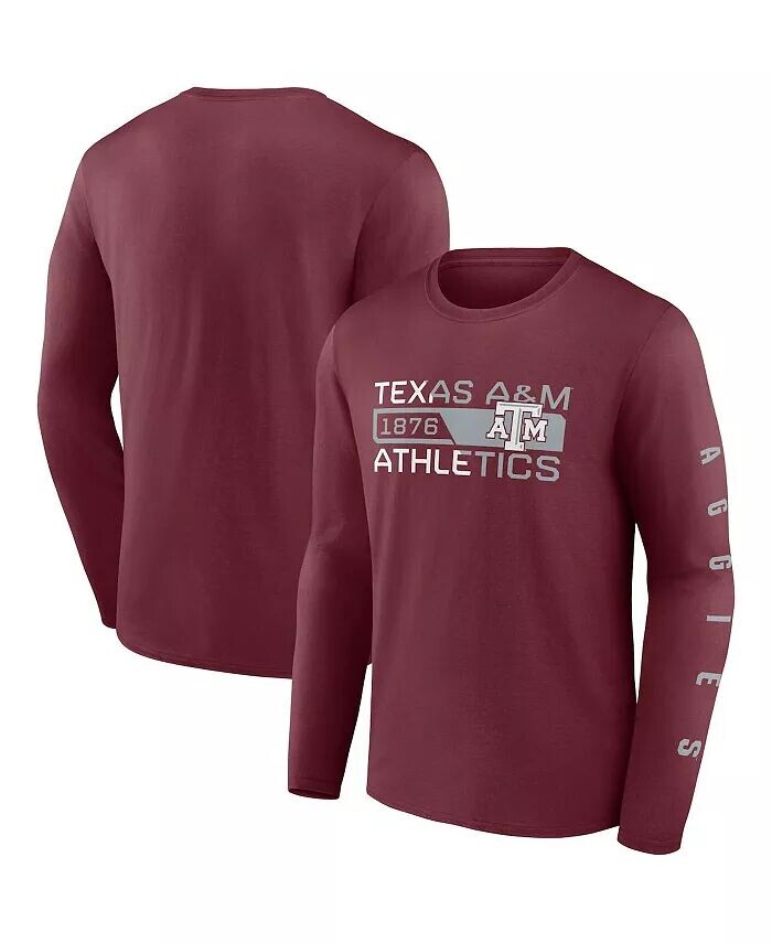 

Мужская темно-бордовая футболка с длинным рукавом Texas A M Aggies Broad Jump 2-Hit Fanatics