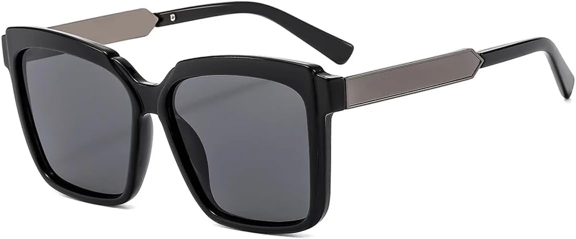 

Модные квадратные солнцезащитные очки в большой оправе для женщин и мужчин, элегантный набор очков для танцев, вечеринок и отдыха, защита от УФ-излучения UV400 UATXTAU, Black