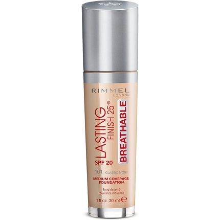 

Rimmel London Lasting Finish Breathable Foundation SPF 20 101 Классический цвет слоновой кости, Белый, Rimmel London Lasting Finish Breathable Foundation SPF 20 101 Классический цвет слоновой кости