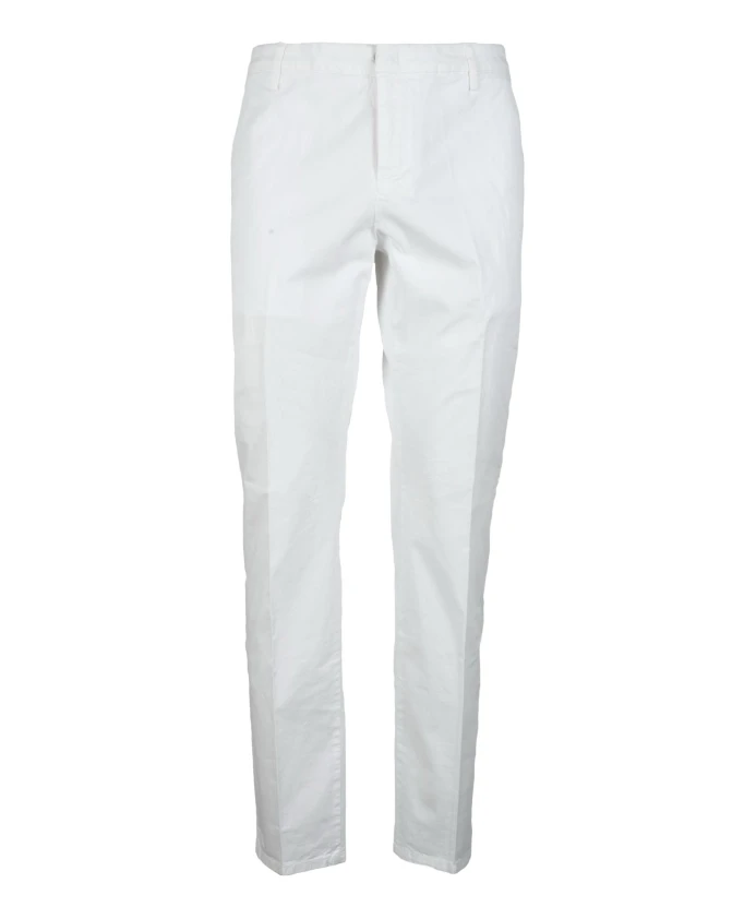 

Брюки Spiritissimo из хлопка и эластана с карманами на молнии. Dondup, белый