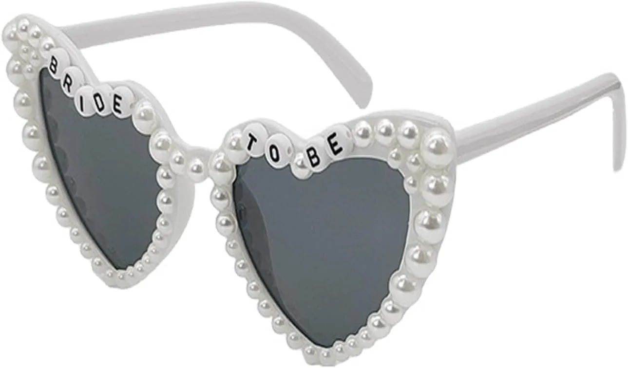 

Солнцезащитные очки для девичника в форме сердца, женские очки для девичника с жемчужными вставками, аксессуары для девичника, подарки для вечеринки SALOCY