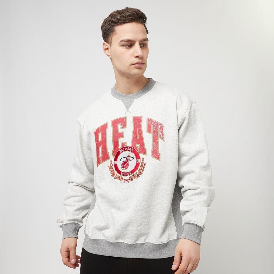 

Флисовая футболка NBA Premium Miami Heat Mitchell & Ness, цвет grey heather