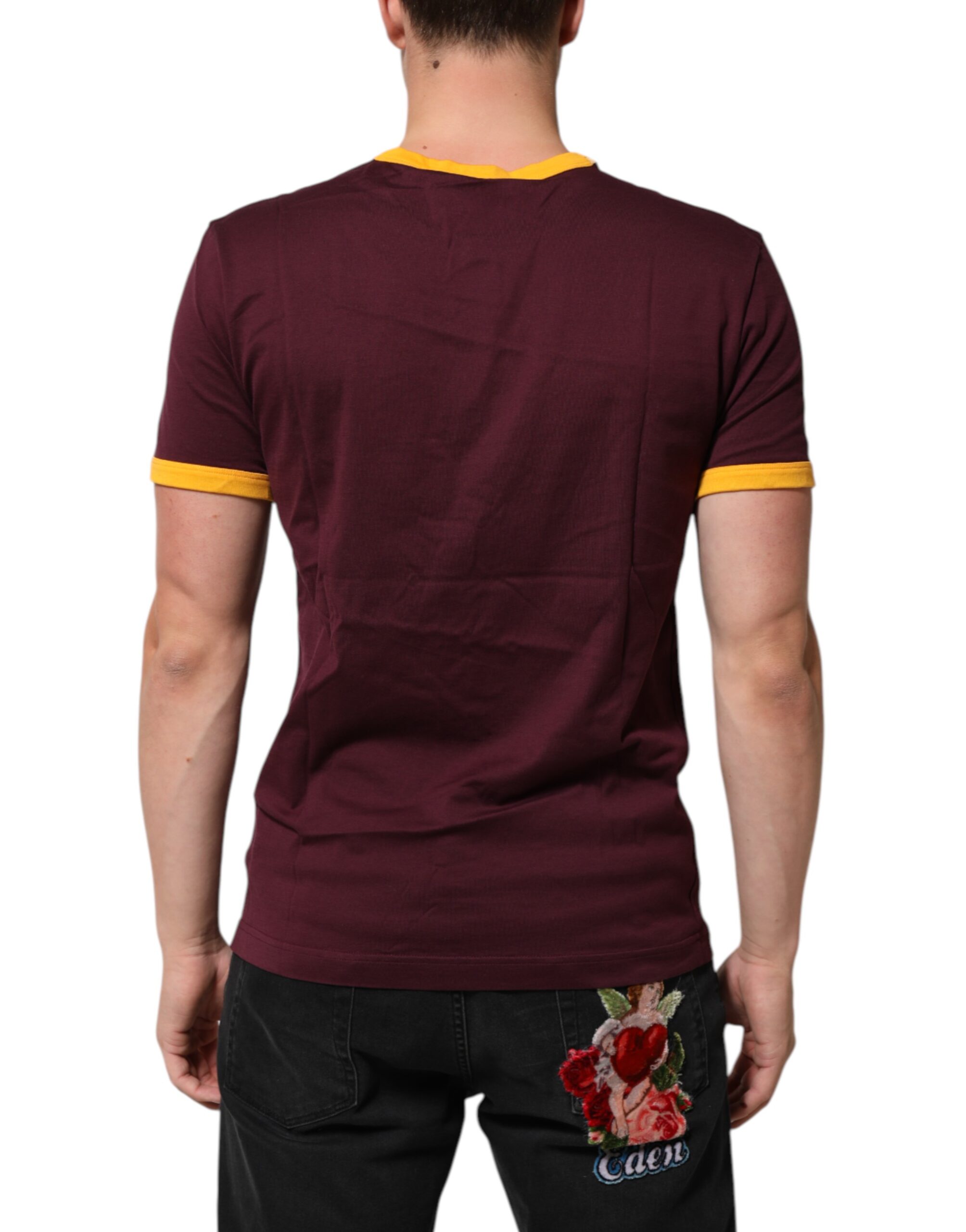 Футболка с логотипом DG Super King бордового хлопка Dolce & Gabbana, бургундия — фото 3