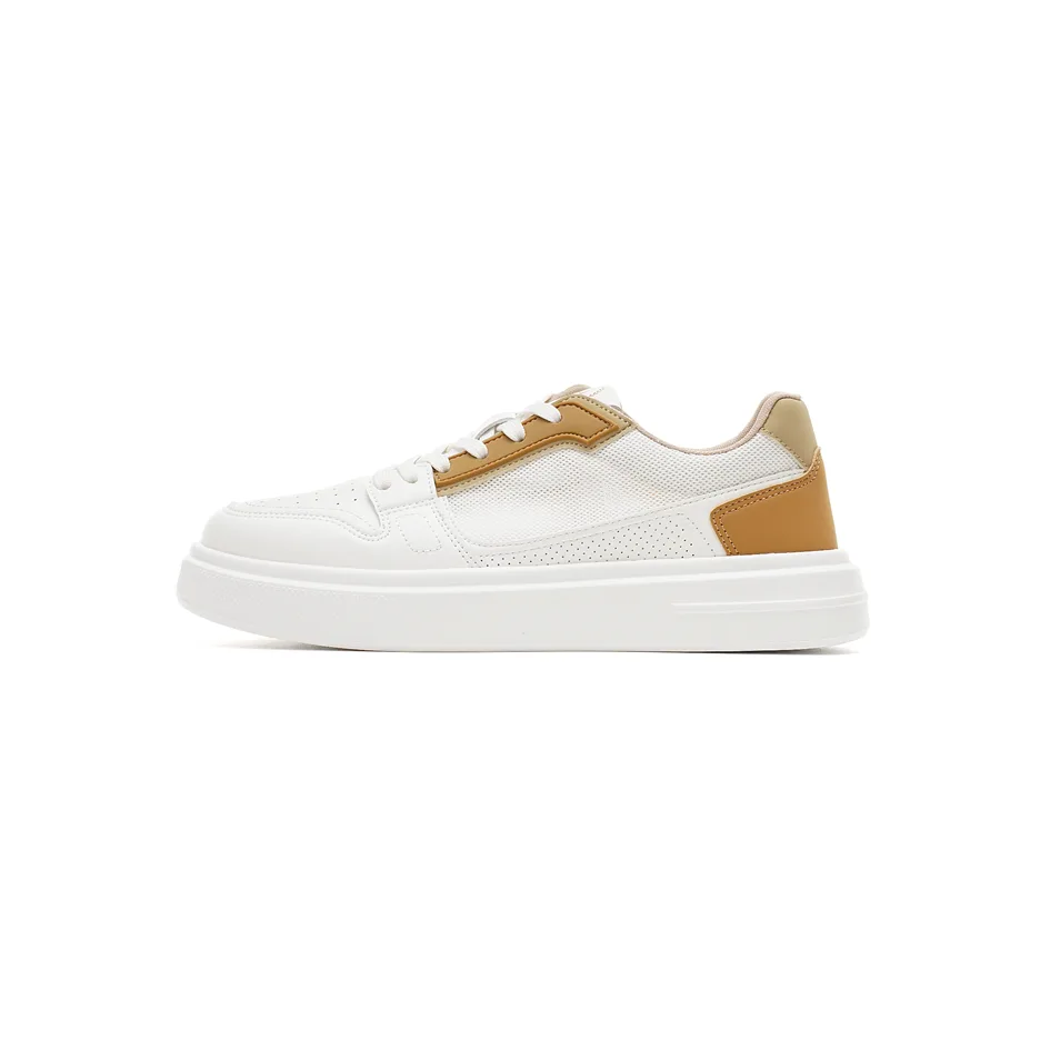 AOKANG Кроссовки скейтерские мужские low top из искусственной кожи белые