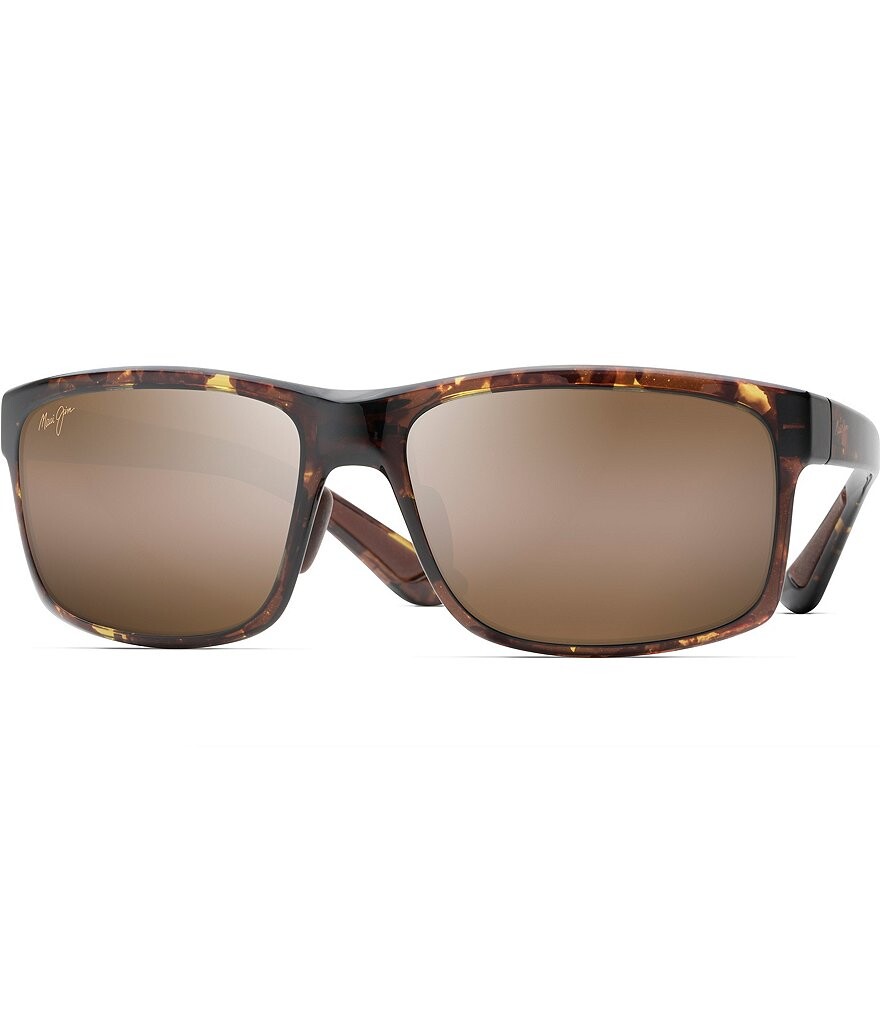 

Maui Jim Pokowai Arch PolarizedPlus2 оливково-черепаховые прямоугольные солнцезащитные очки 58 мм, коричневый