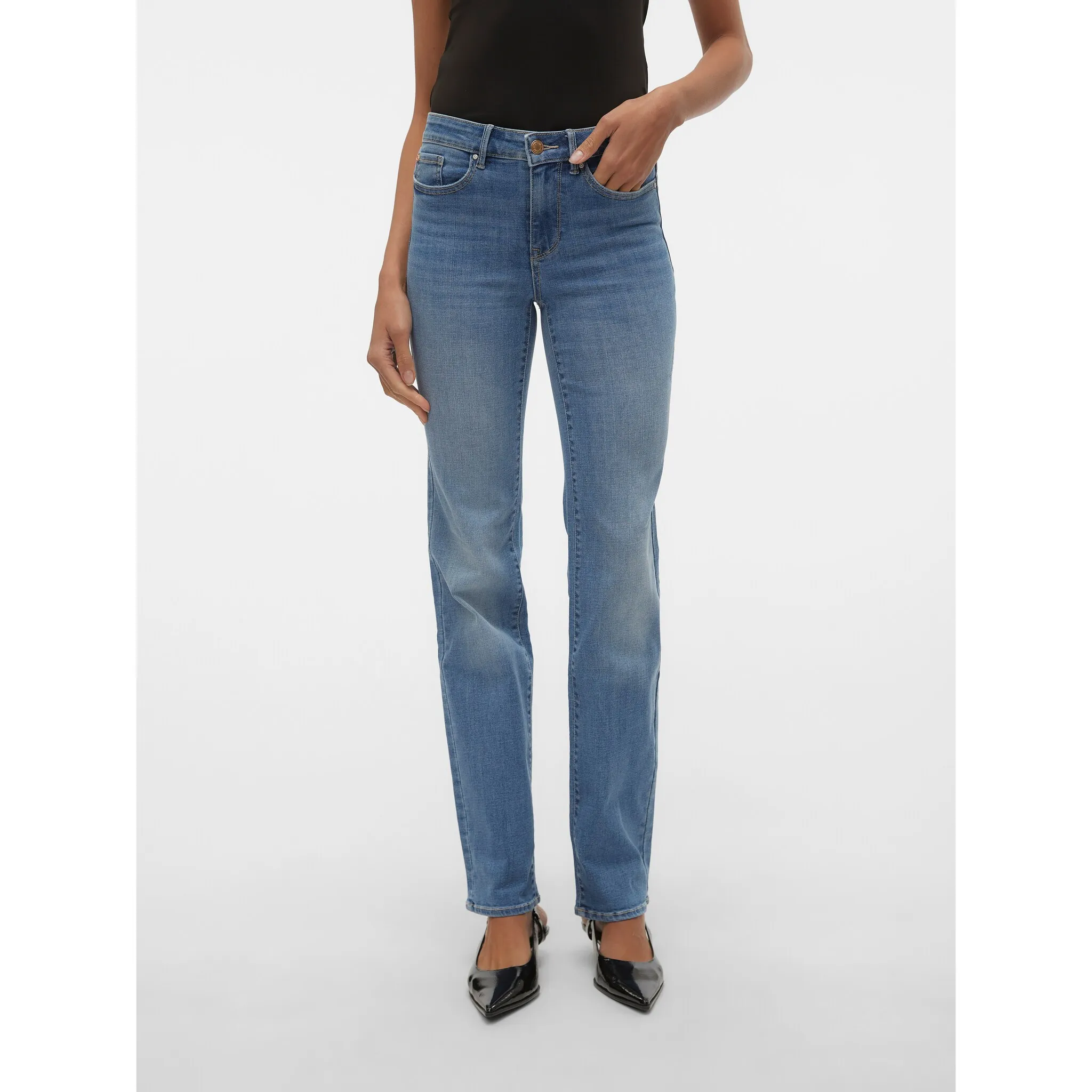 

Прямые джинсы Vero Moda "VMFLASH MR STRAIGHT JEANS LI347 GA NOOS", синий