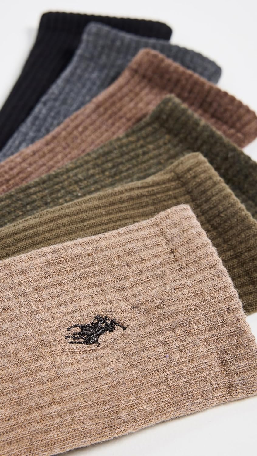 Polo Ralph Lauren мужские повседневные носки Crew, 6 пар — фото 3
