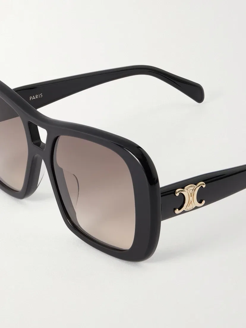 Солнцезащитные очки-авиаторы из ацетата CELINE EYEWEAR, черный — фото 4